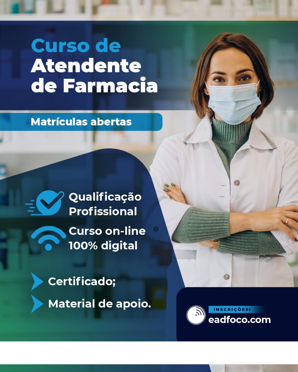 Turma do curso atendente de farmácia em EAD